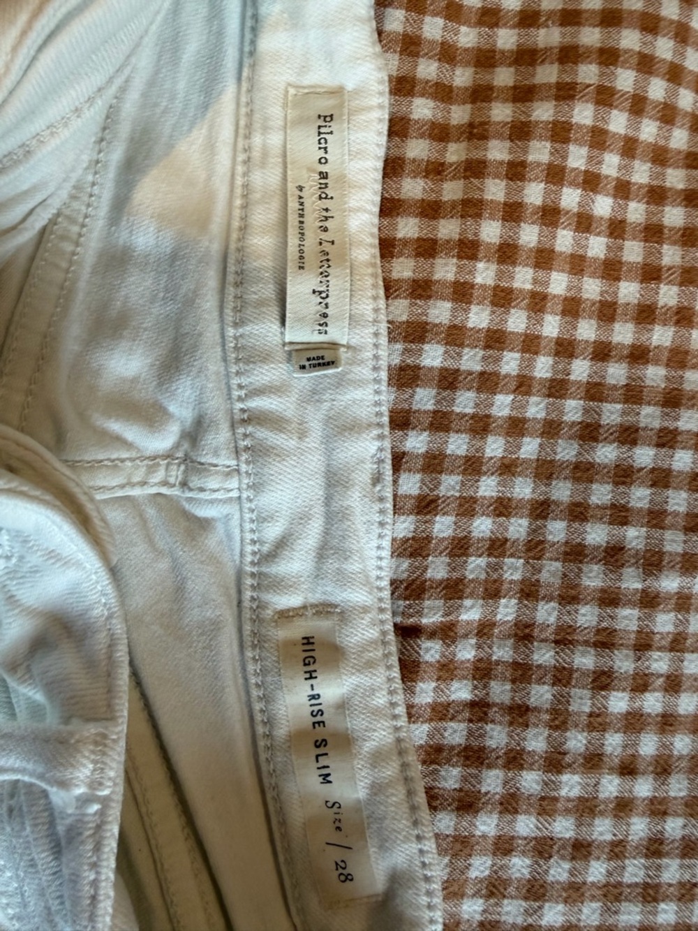 Anthropologie White High Rise Slim Distressed Jeans - Picture 6 of 6